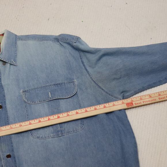 Vintage Cotton Supply Denim button down shirt Men's size Large - Picture 5 of 6